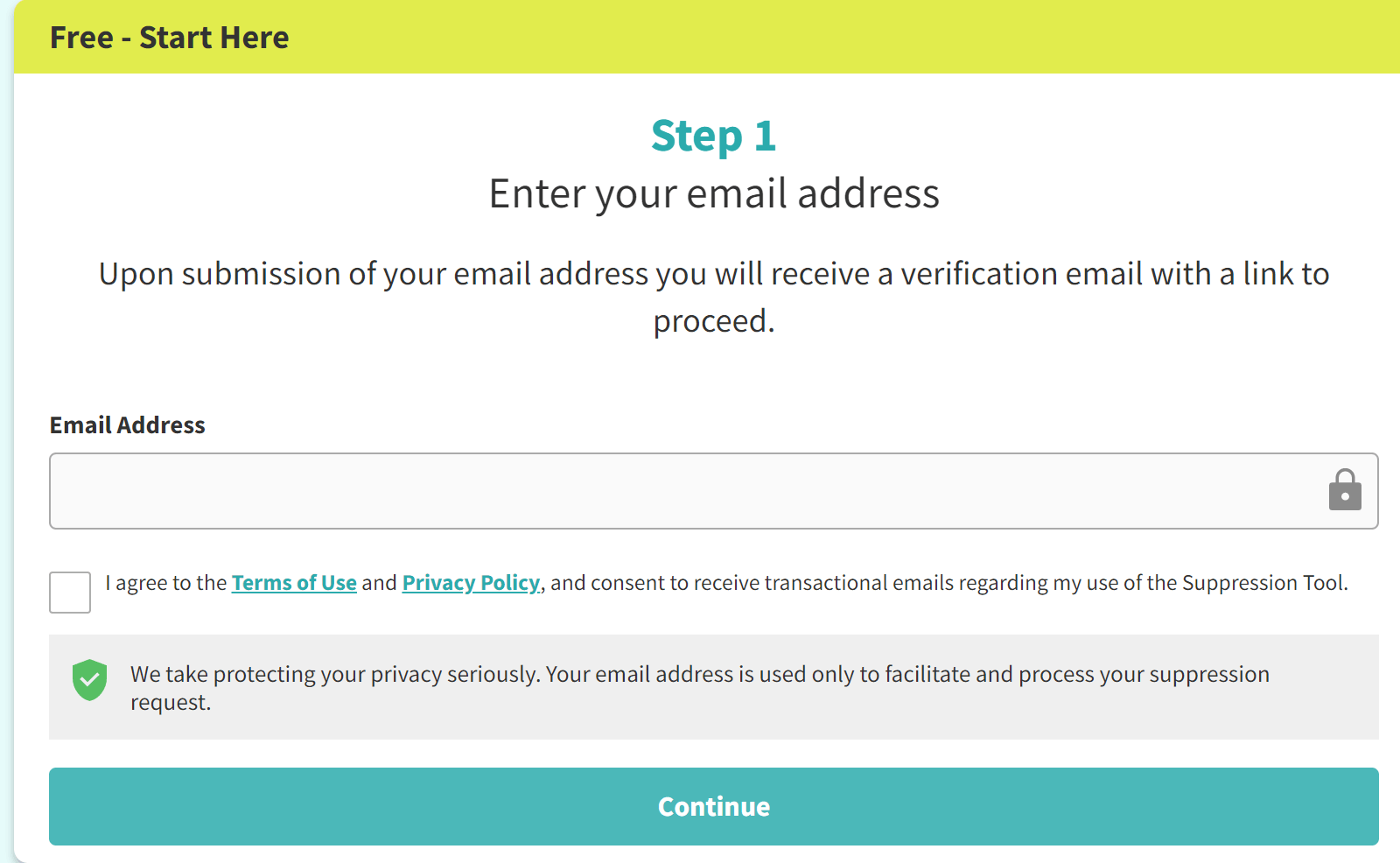 opt out page for Instant Checkmate