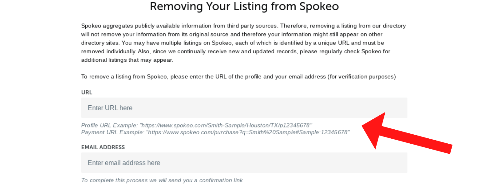 remove information from spokeo