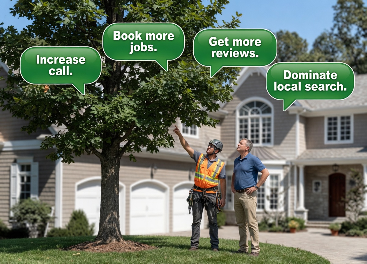 Tree service crew working